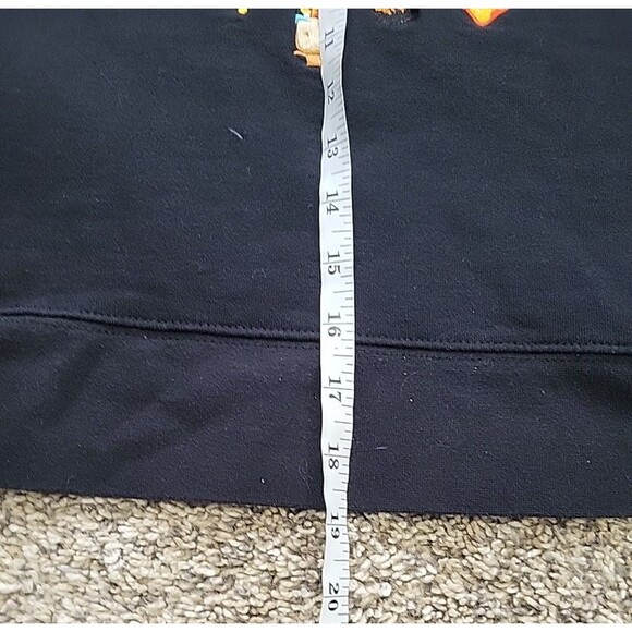 Disney 100 Friend Cropped Hoodie Womens XL Black Pullover Embroidered Characters - Picture 12 of 16